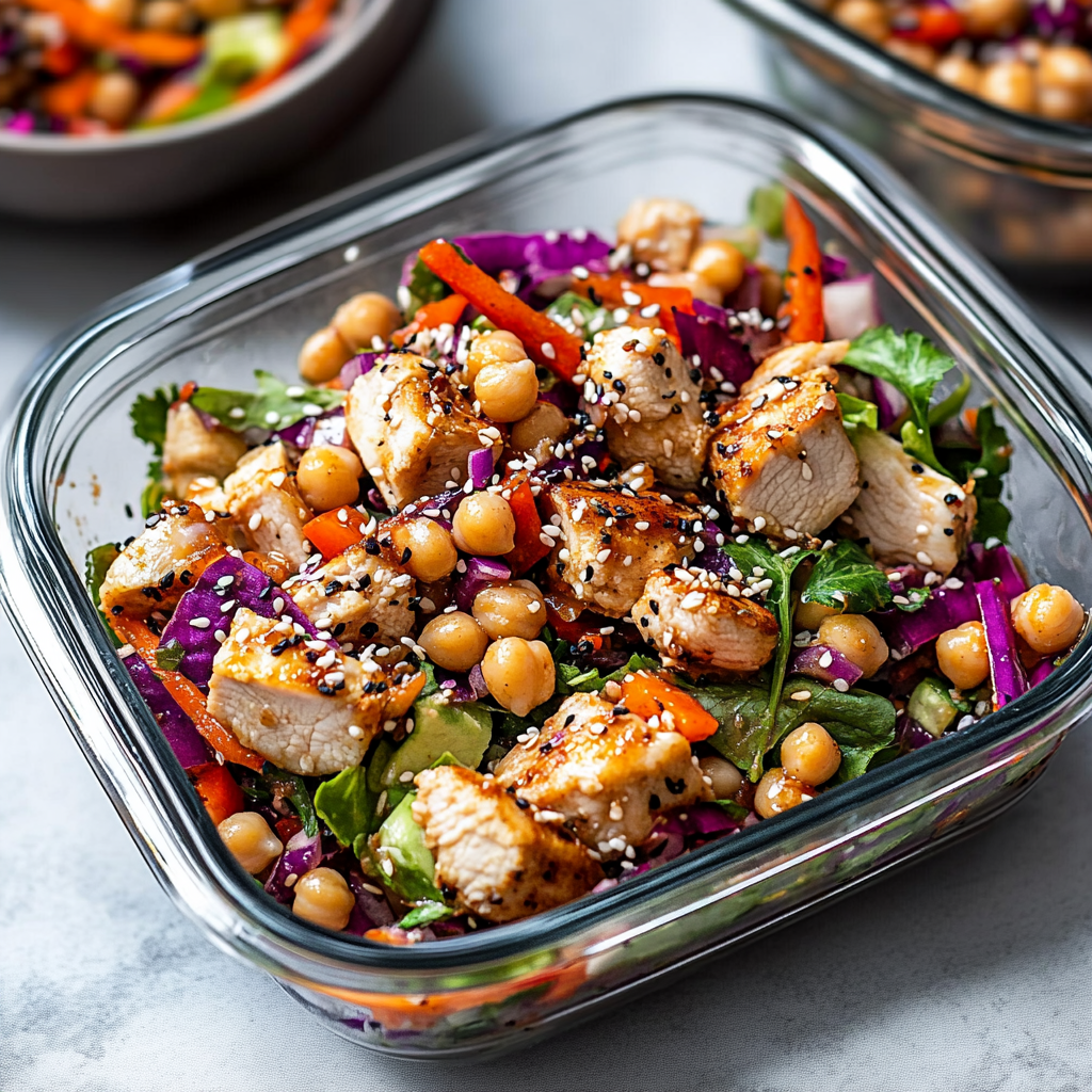 Sesame Chicken and Chickpea Salad