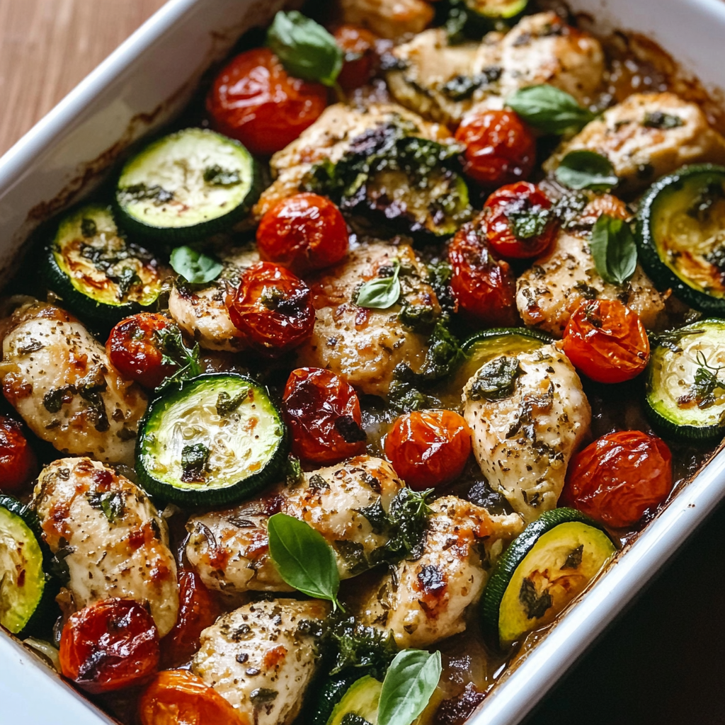 Easy Mediterranean Chicken Zucchini Bake – Healthier One-Pan Meal